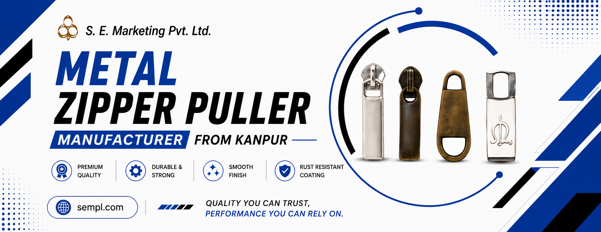 Metal Zipper Puller Manufacturer from Kanpur.