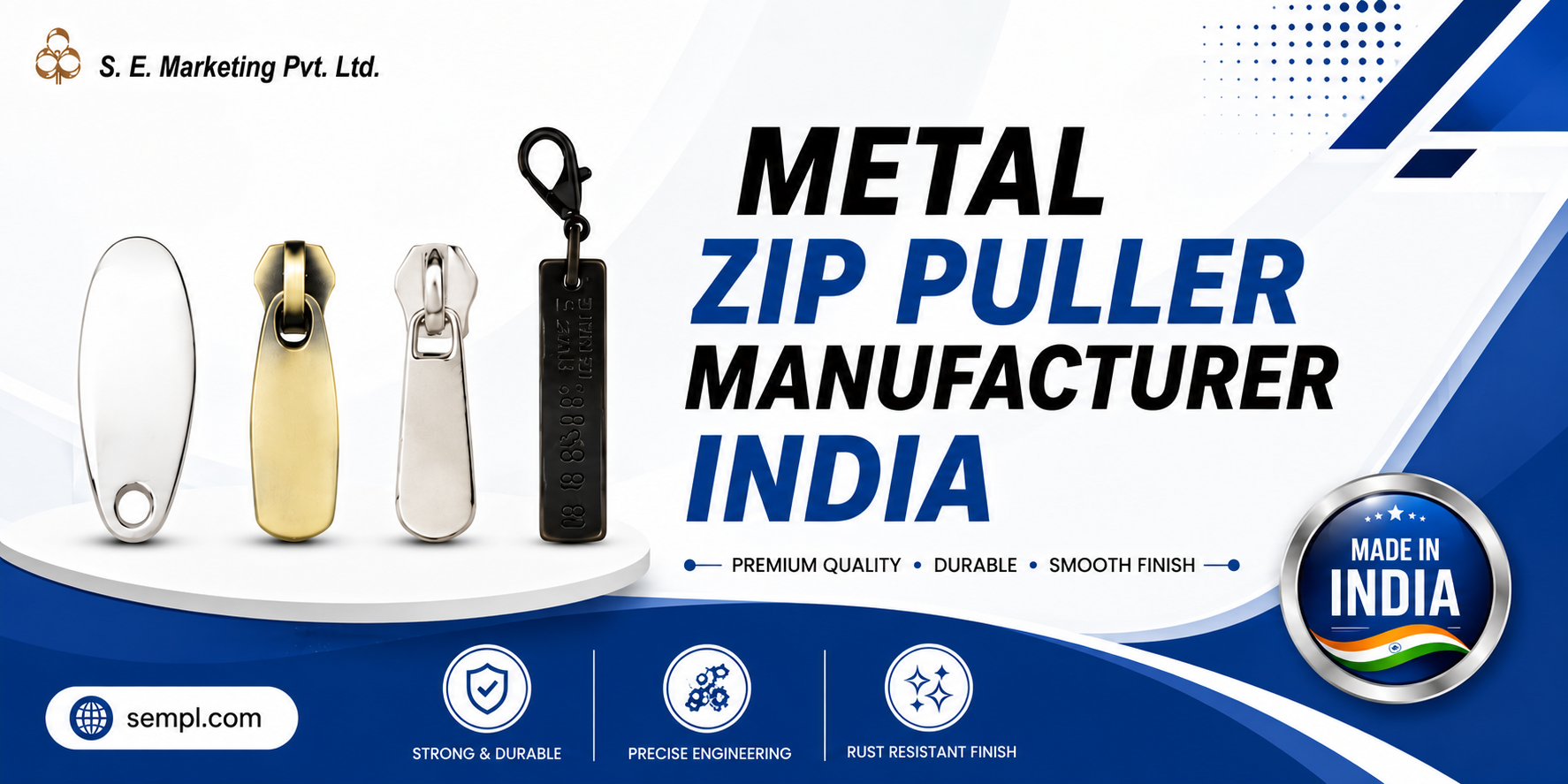 metal zip puller manufacturer India